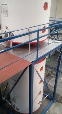 Akvaterm accumulator tanks installed in a plant room